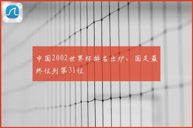 中国2002世界杯排名出炉，国足最终位列第31位